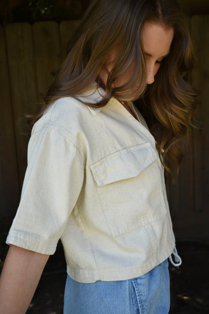 Cream Boxy Top