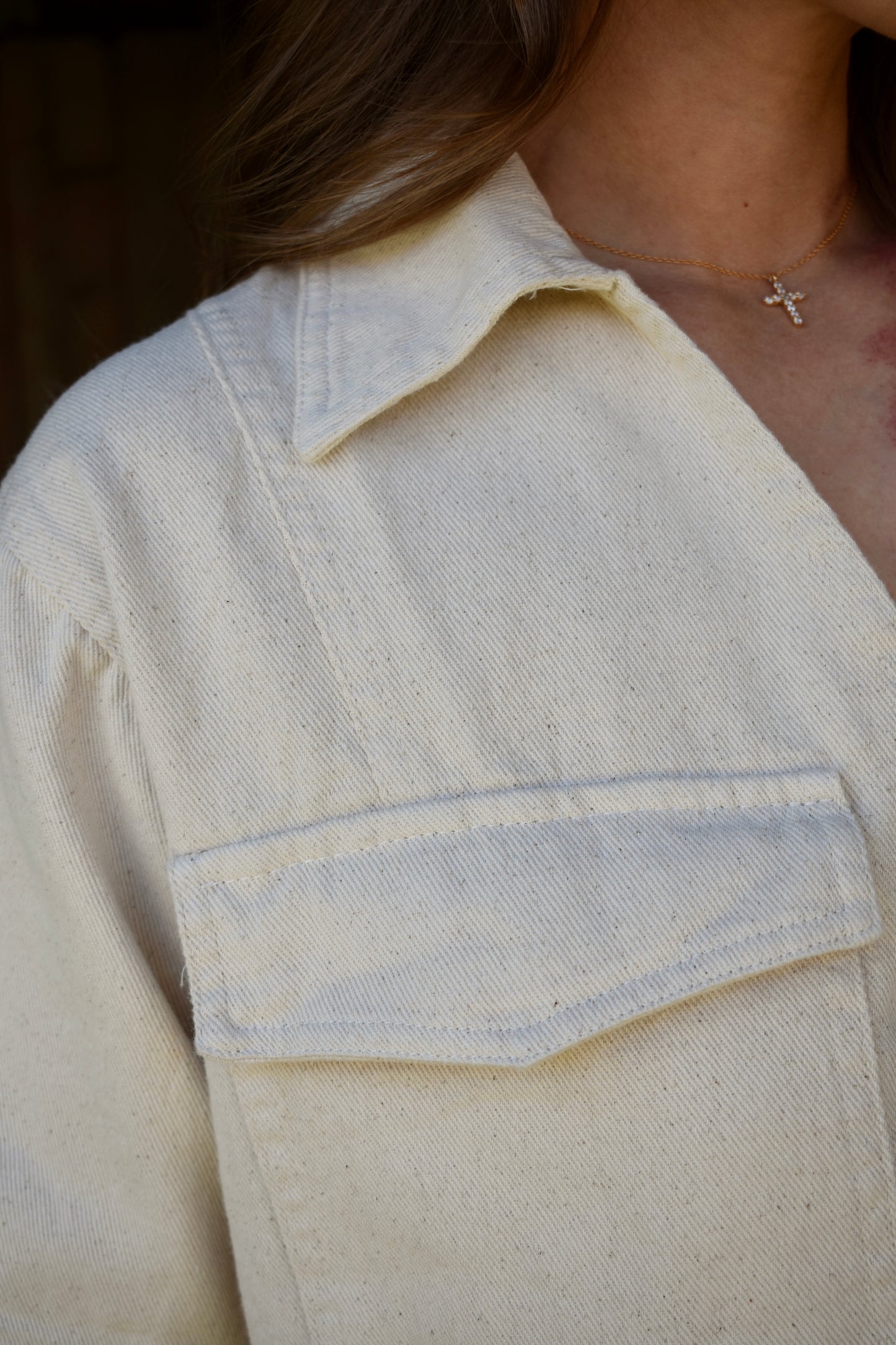 Cream Boxy Top