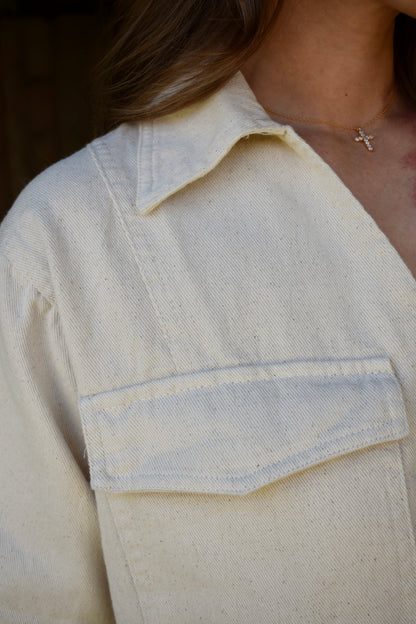 Cream Boxy Top