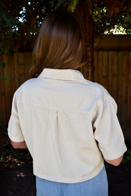 Cream Boxy Top