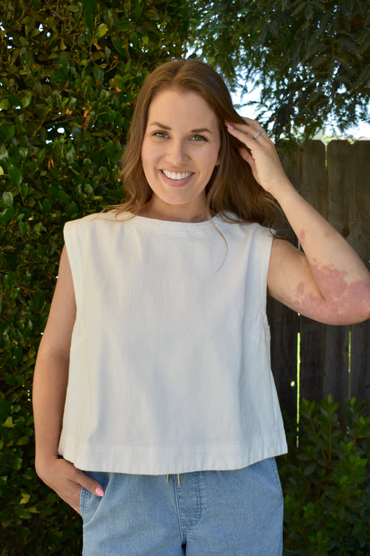 White Denim Tank