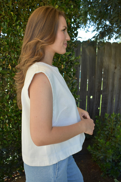 White Denim Tank