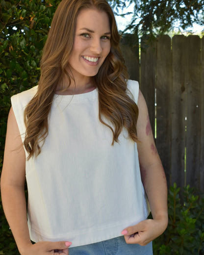 White Denim Tank